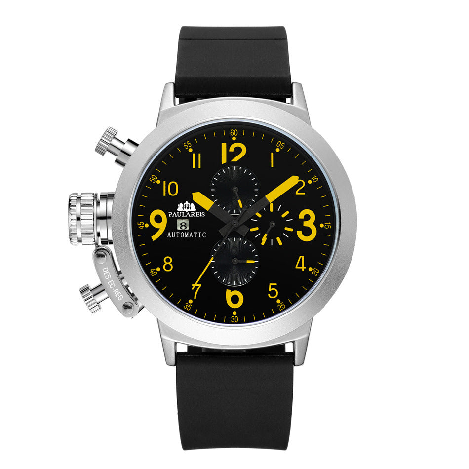 Automatic Mechanical Multifunctional Rubber Band Men's Watch