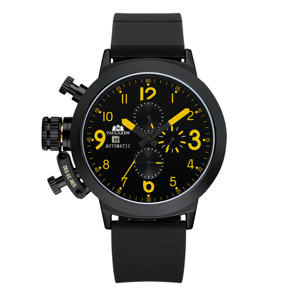 Automatic Mechanical Multifunctional Rubber Band Men's Watch