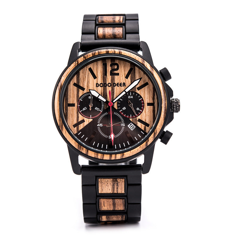 Wood quartz watch