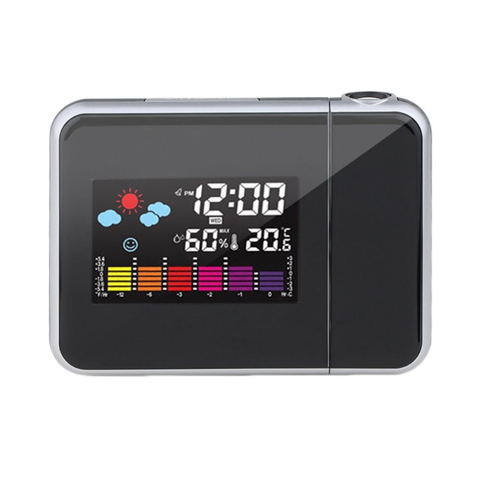 Black digital projection alarm cloc