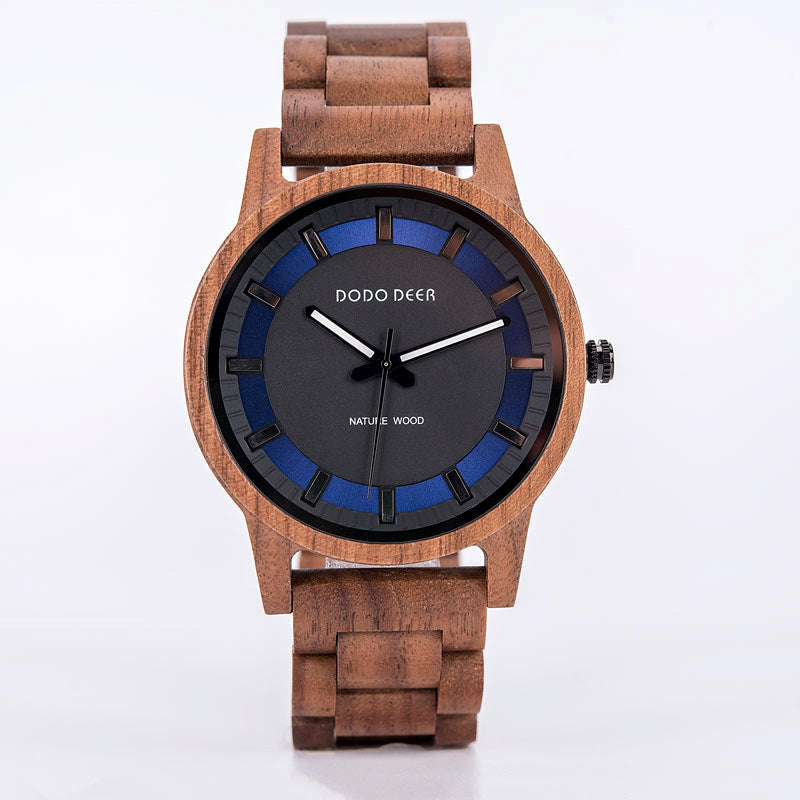 Men's fashion simple wooden watch