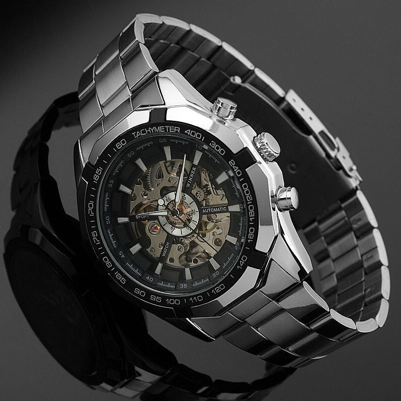 Luminous semi-automatic mechanical watch