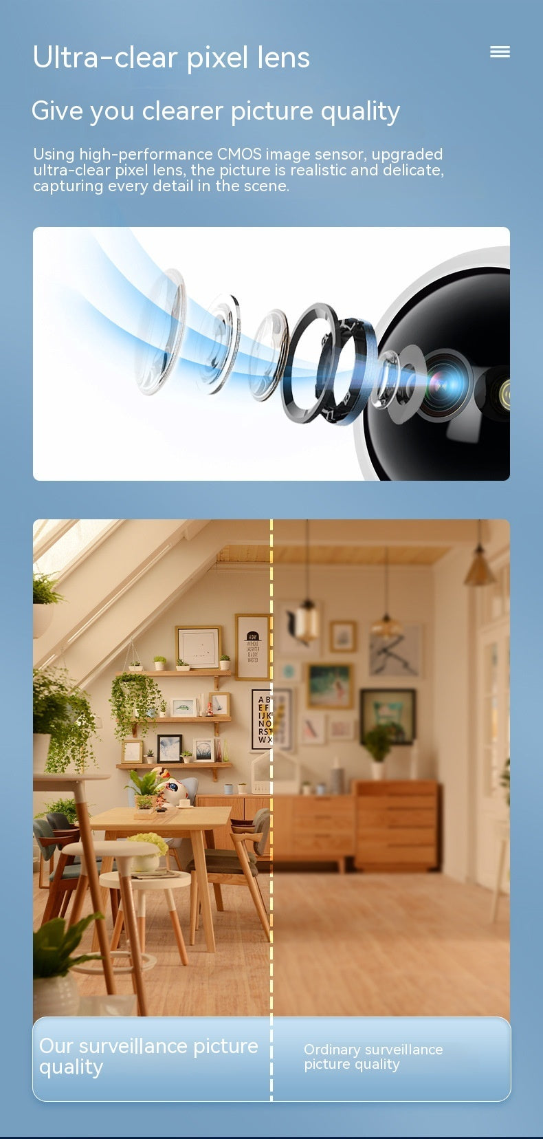 Smart Dual-light Wireless Wifi Home Indoor HD 360-degree Surveillance Camera Voice Intercom Panorama Camera