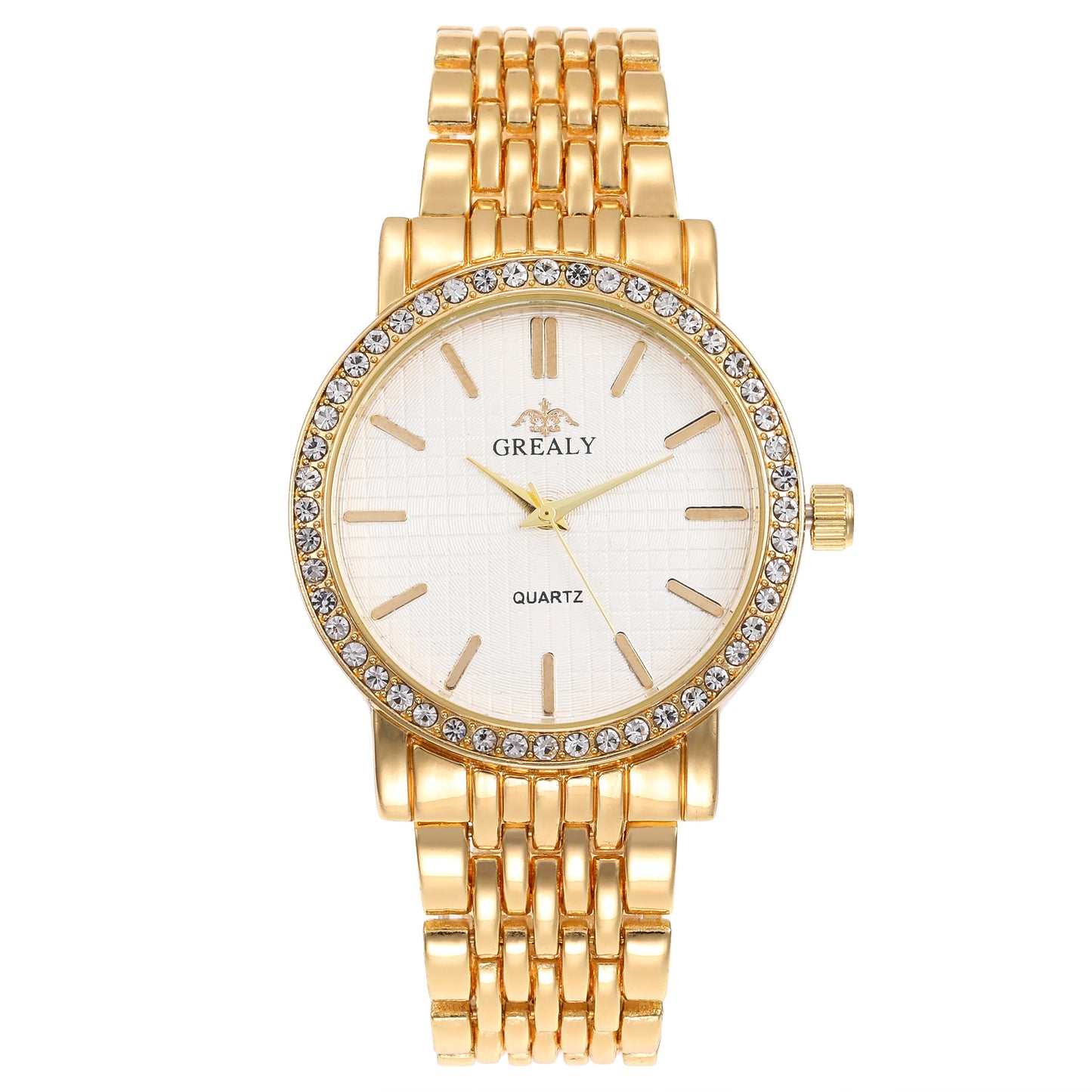 Men's And Women's Simple Casual Quartz Watch With Steel Strap And Diamond