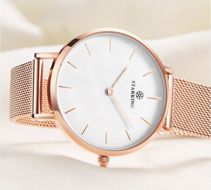 Simple Milanese mesh strap watch