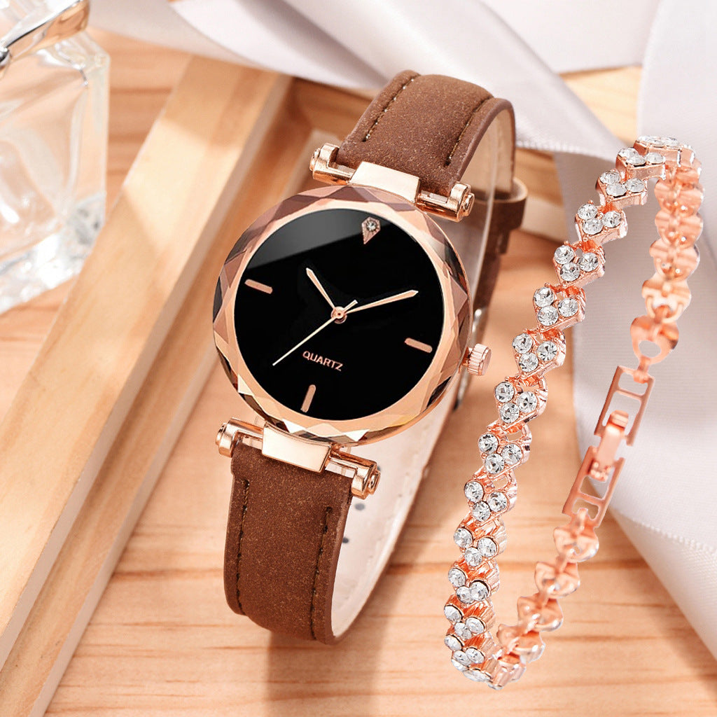 Watch Simple Belt Watch Quartz Watch Bracelet Suit