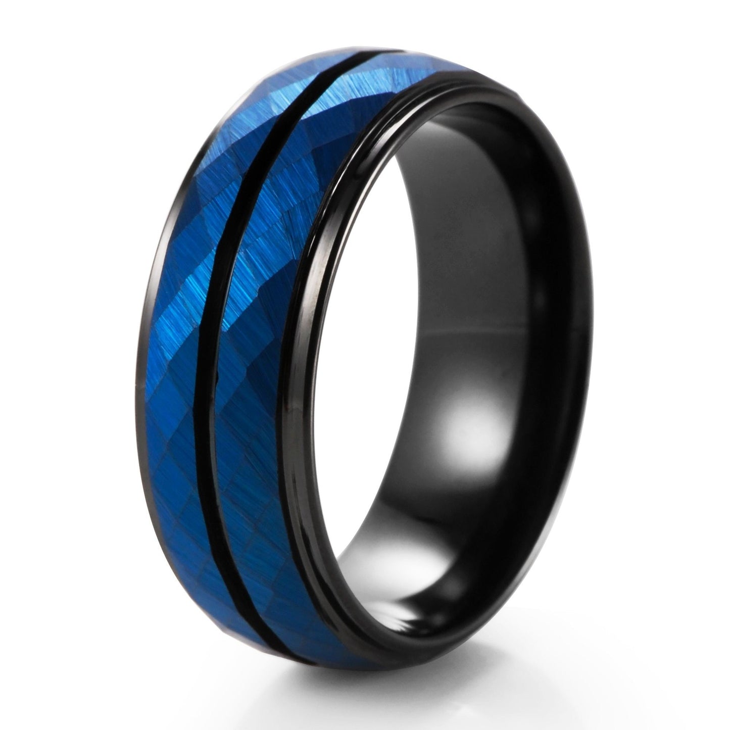 Tungsten Gold Men's Ornament 8mm Wide Trimming Ring