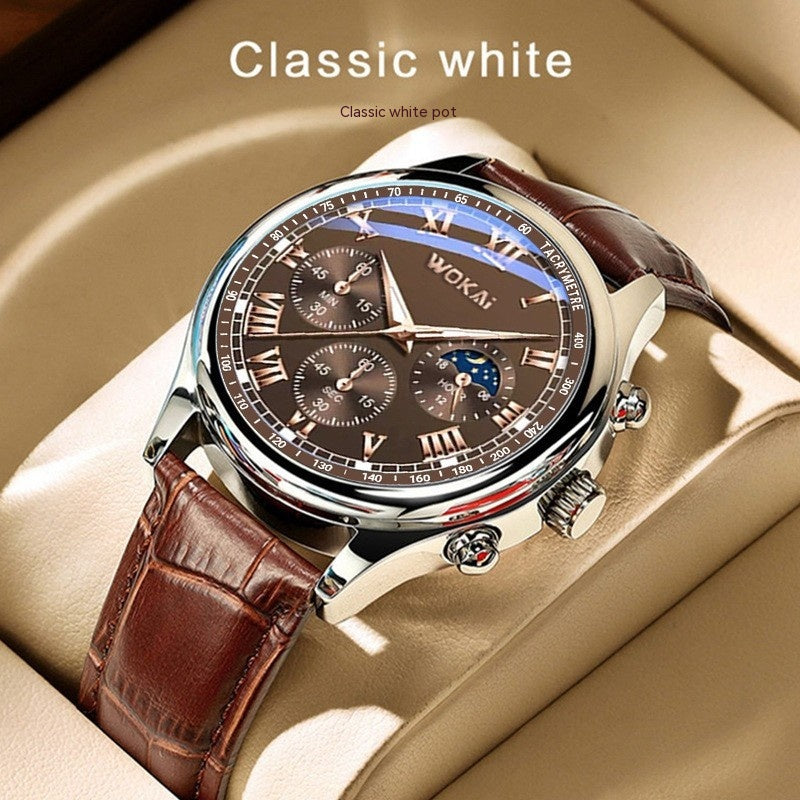 Quartz Sport Watch Casual Leather Belt Men's Watch