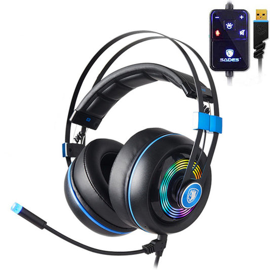 Wire-Controlled Headset With Colorful Surround Stereo Sound