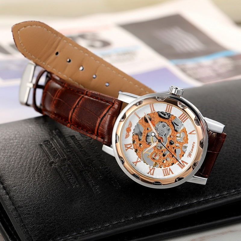 Full hollow men's belt manual mechanical watch