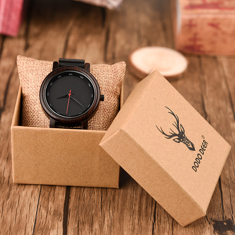 Ebony wood men's watch