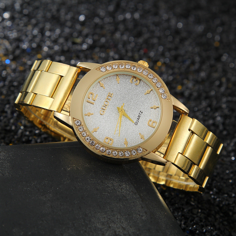 Women's Fashion Diamond Case Quartz Watch