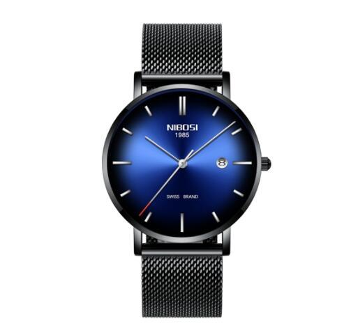 International trade cross border nibosi fashion men's watch waterproof calendar business men's watch thin mesh quartz watch