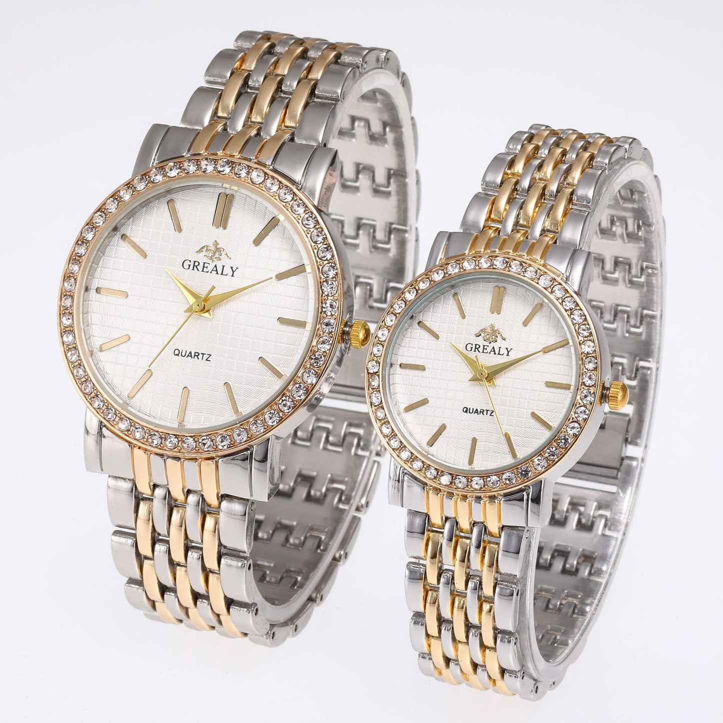 Men's And Women's Simple Casual Quartz Watch With Steel Strap And Diamond