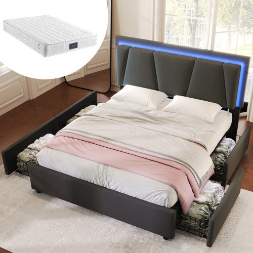 Wooden Storage Bed Bed Frame  Size  160cmx200cm