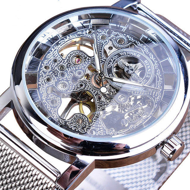 Hollow men's mechanical watch