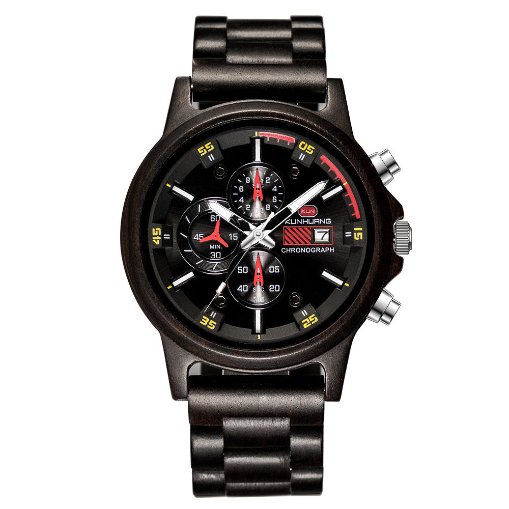 Wooden Men's Multifunction Watch