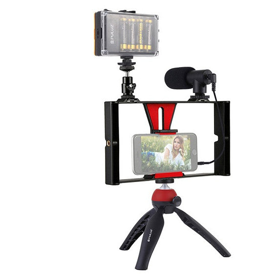 Compatible with Apple, Mobile Photography Set Mobile Live Rabbit Cage Set Microphone Tripod with Supplementary Light