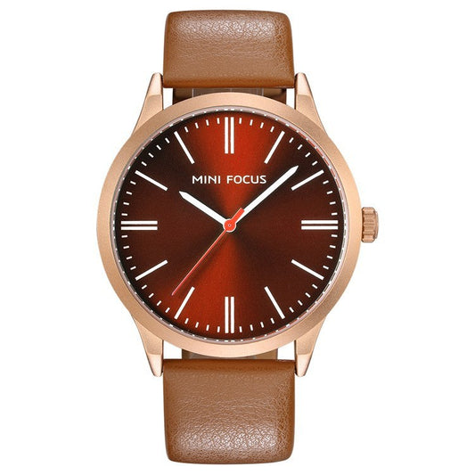 Men's Watch Blue Quartz Casual Leather Strap