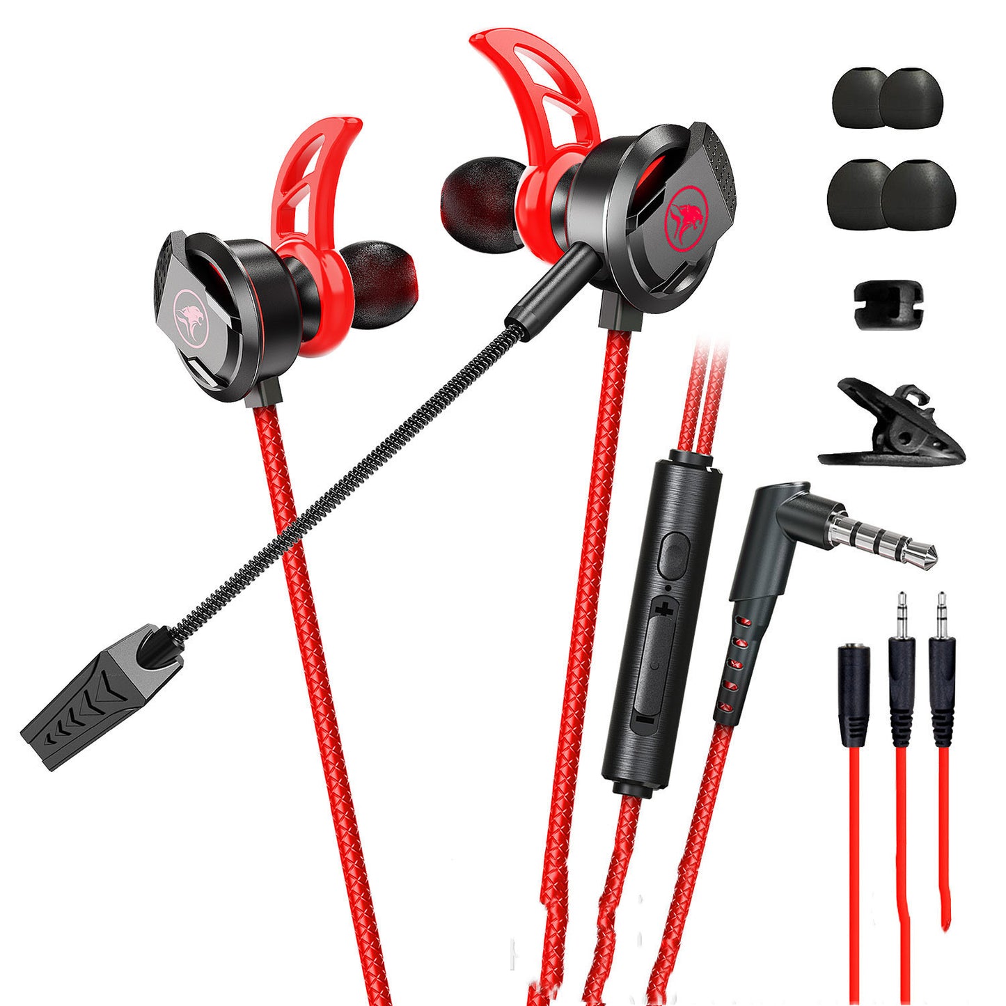 Wired Mobile Phone Computer Headset Headset In-ear Long Mic Gaming