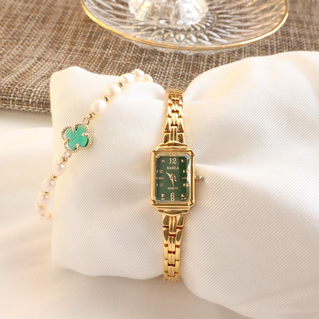 Temperament Copper Plating 18K Gold Fashion Casual Internet Celebrity Women's Square Watch