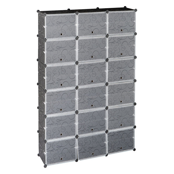 3 Rows, 12 Layers, 36 Compartments Plastic Shoe Box Storage Rack