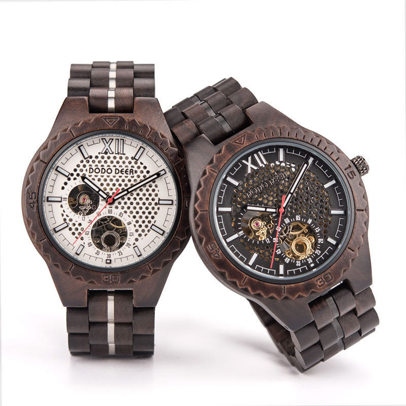 Mechanical wood men's watch