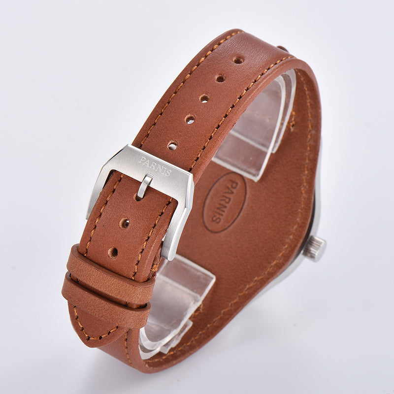 Luminous calendar leather strap men's watch