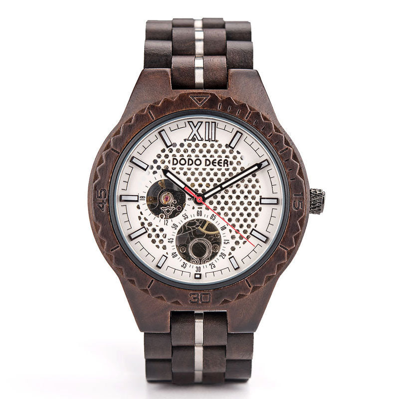 Mechanical wood men's watch