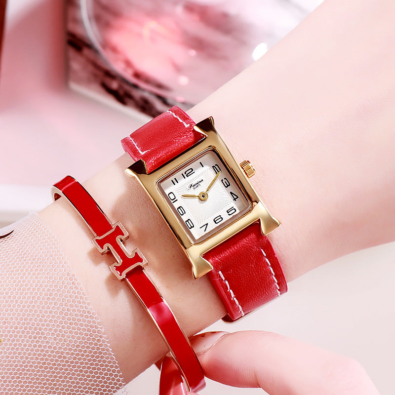 Casual square ladies watch