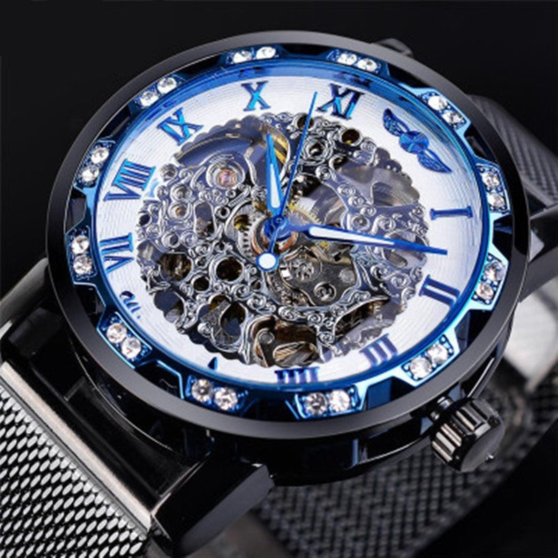 Popular Rhinestone Hollow Mesh Belt Mechanical Watch