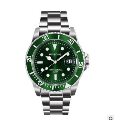 Luminous steel band men's waterproof watch