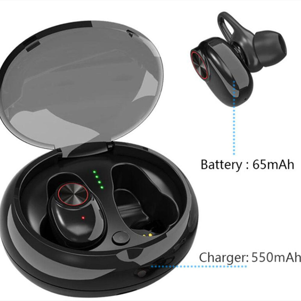 Dual Bluetooth 5.0 Headset Earphone Wireless Earbud with Handsfree Stereo Music QI-Enabled With Charging Box IPX5 Waterproof