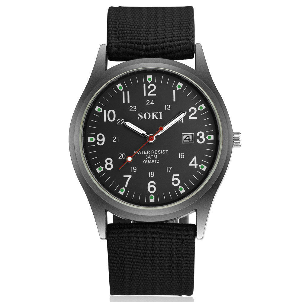 Casual woven nylon strap men's watch