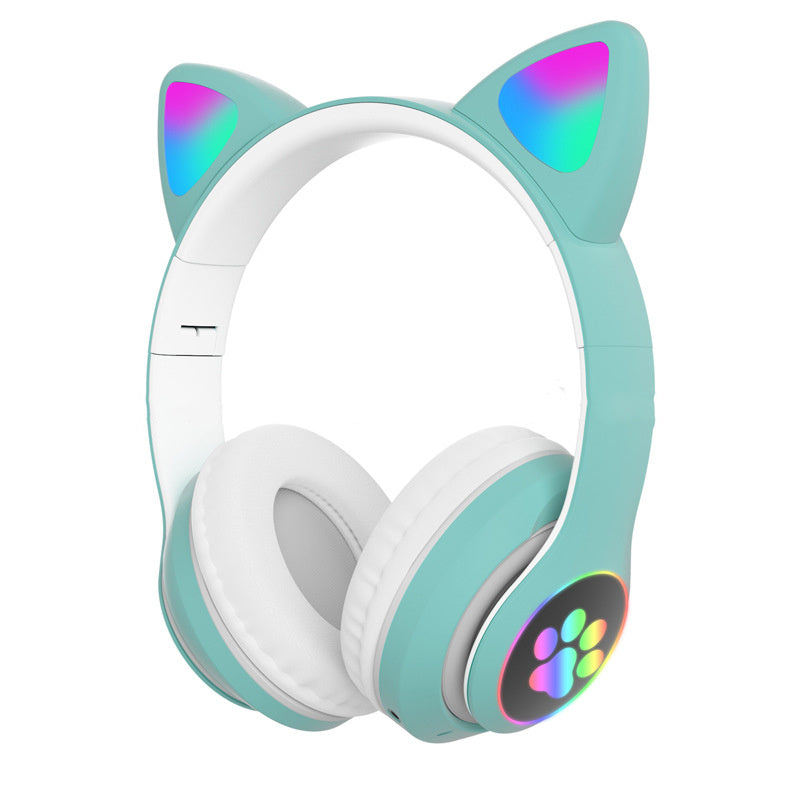 Cat ears head-mounted girl style glowing gaming headset