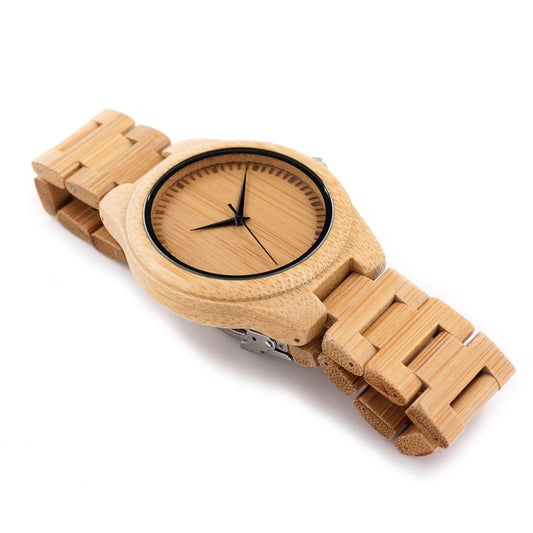 Same style bamboo and wood watch