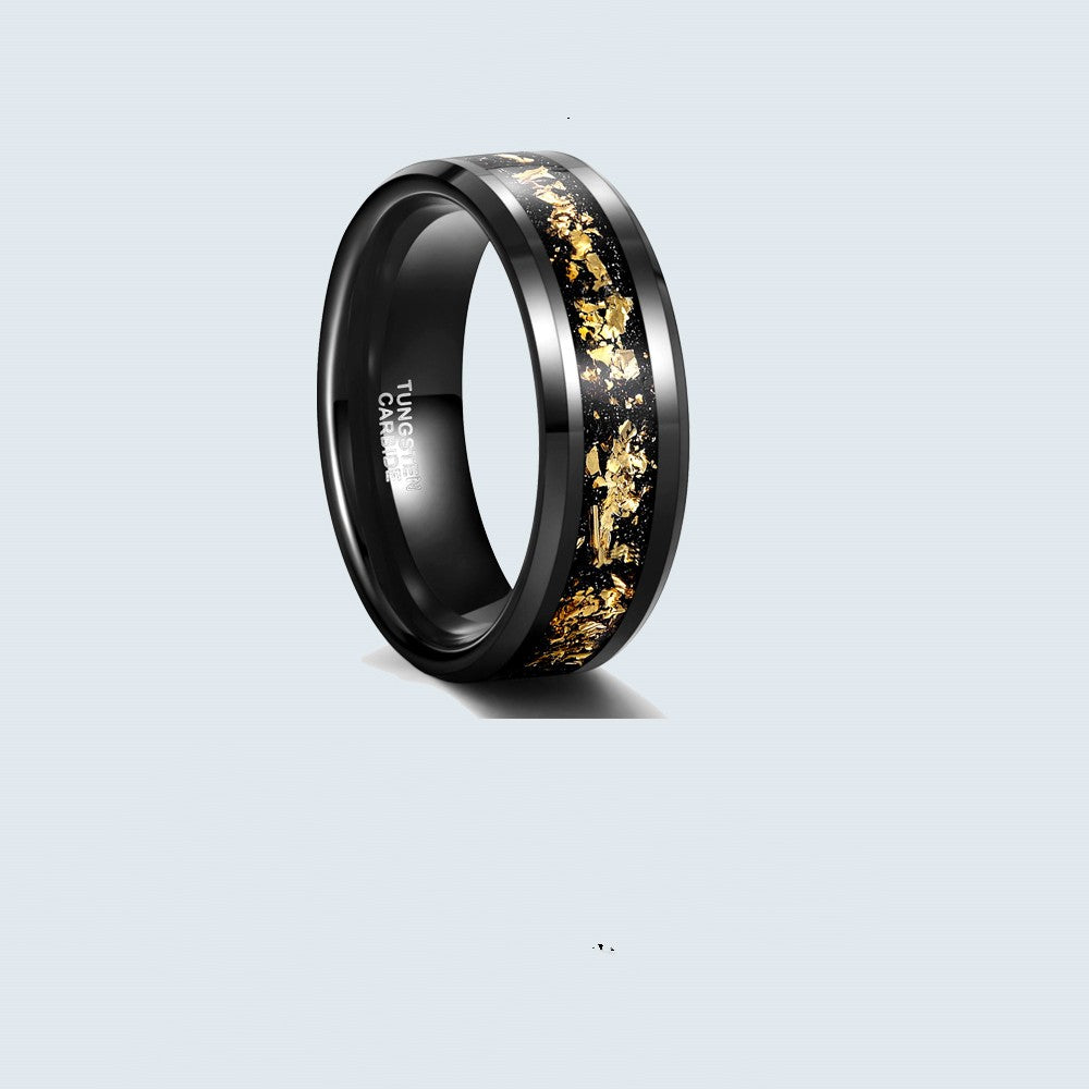 Wide Face 8mm Black Unisex Tungsten Ring