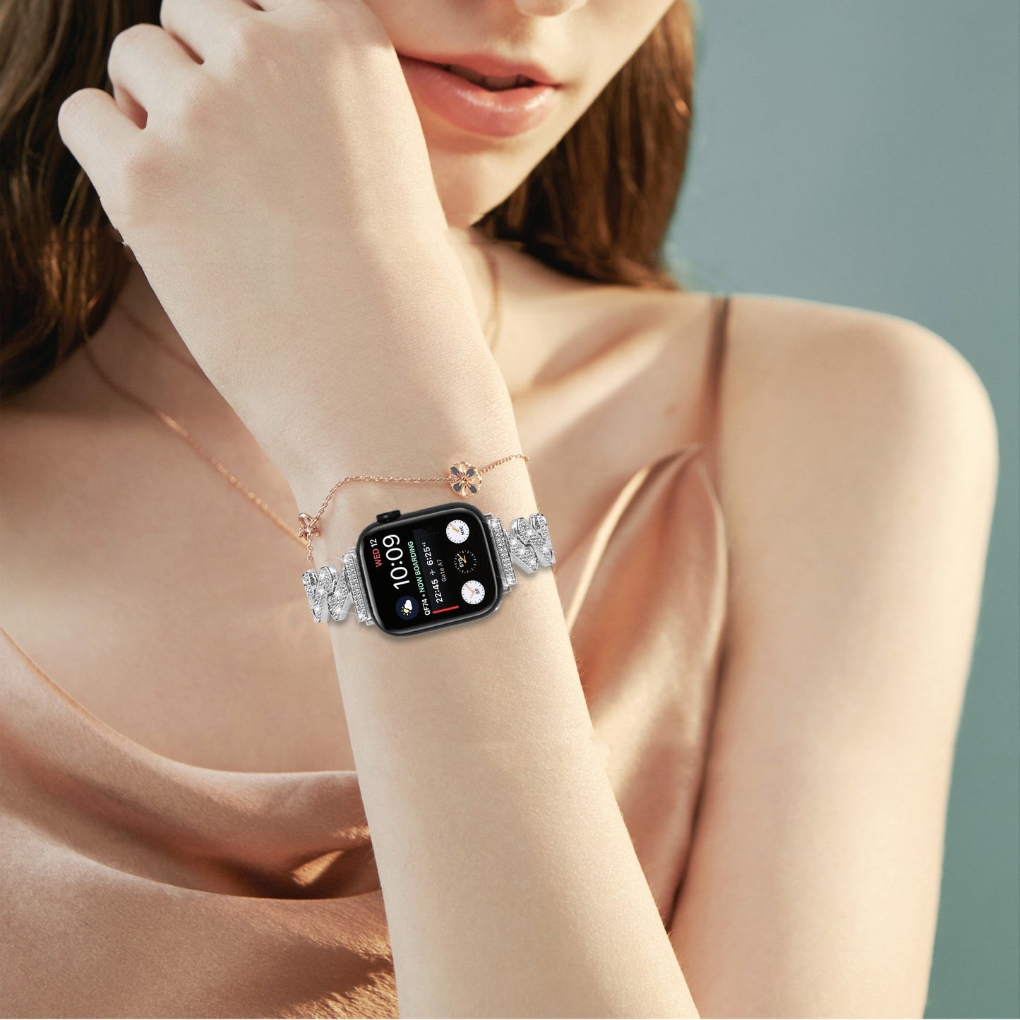 7-word Diamond-embedded Smart Watch Band