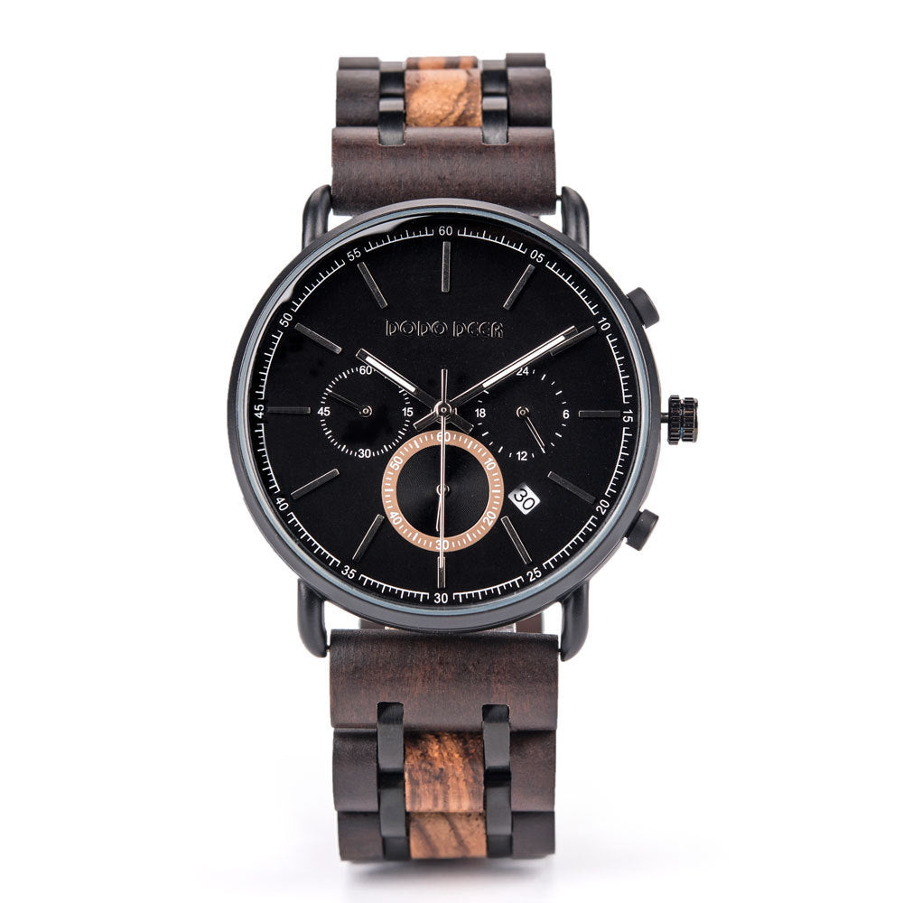 Wooden quartz watch