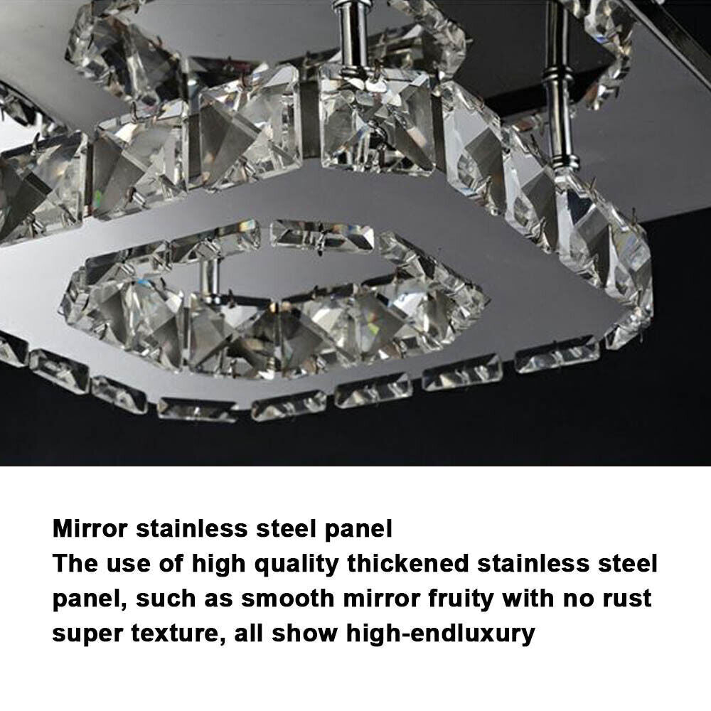 Crystal Ceiling Light LED Lamp Light Room Chandelier Living Pendant LED Square