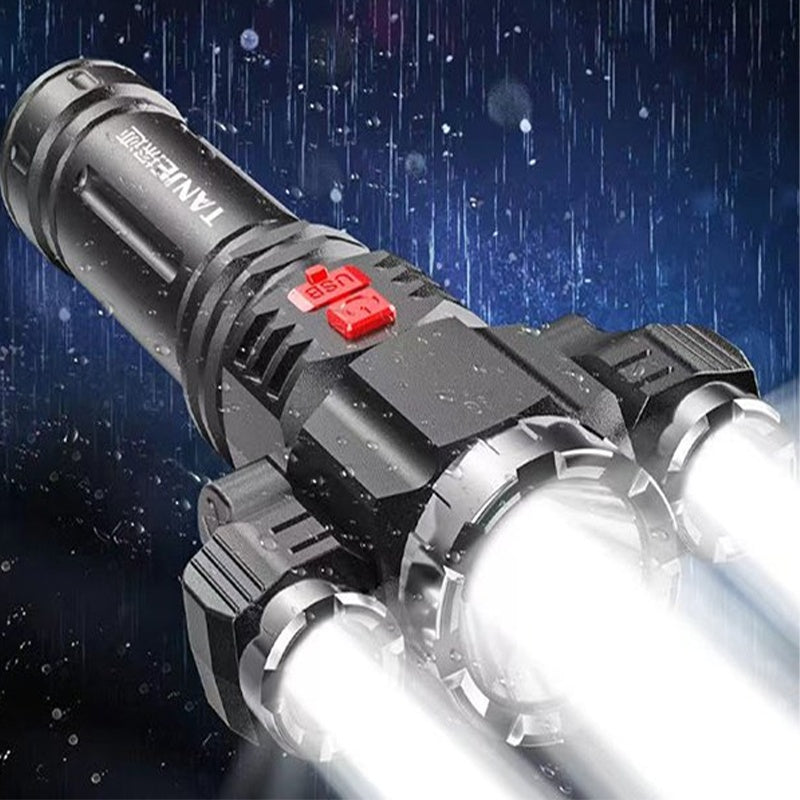 Outdoor Home Portable Riding USB Rechargeable Flashlight