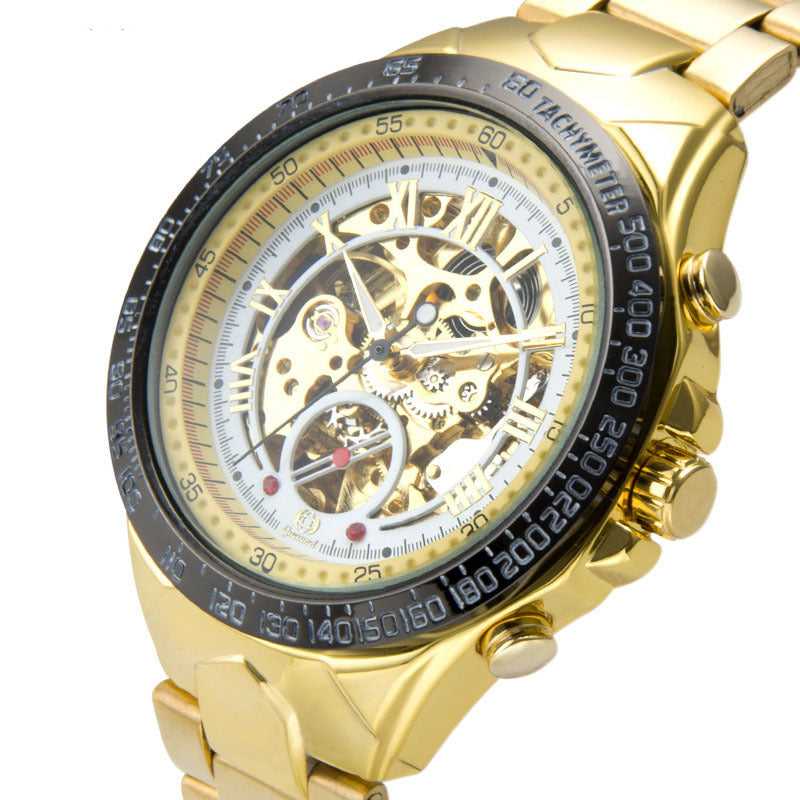 Automatic hollow-out full gold mechanical Men's watch