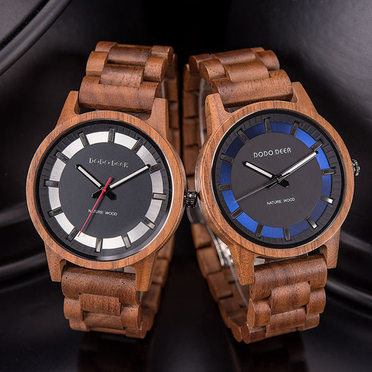 Men's fashion simple wooden watch