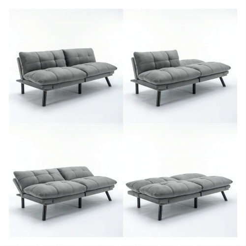 Light Grey Convertible Folding Modern Sofa Bed