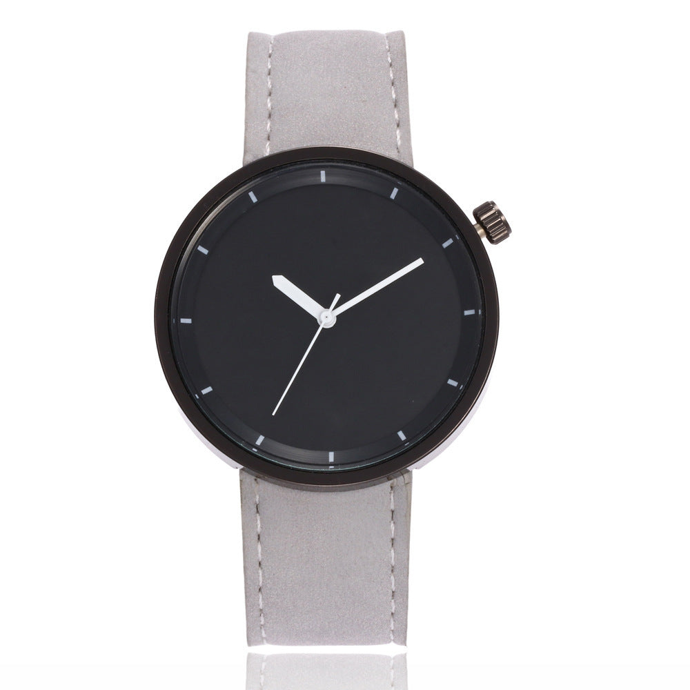 Simple Personality Black Shell White Needle Quartz Leisure Watch