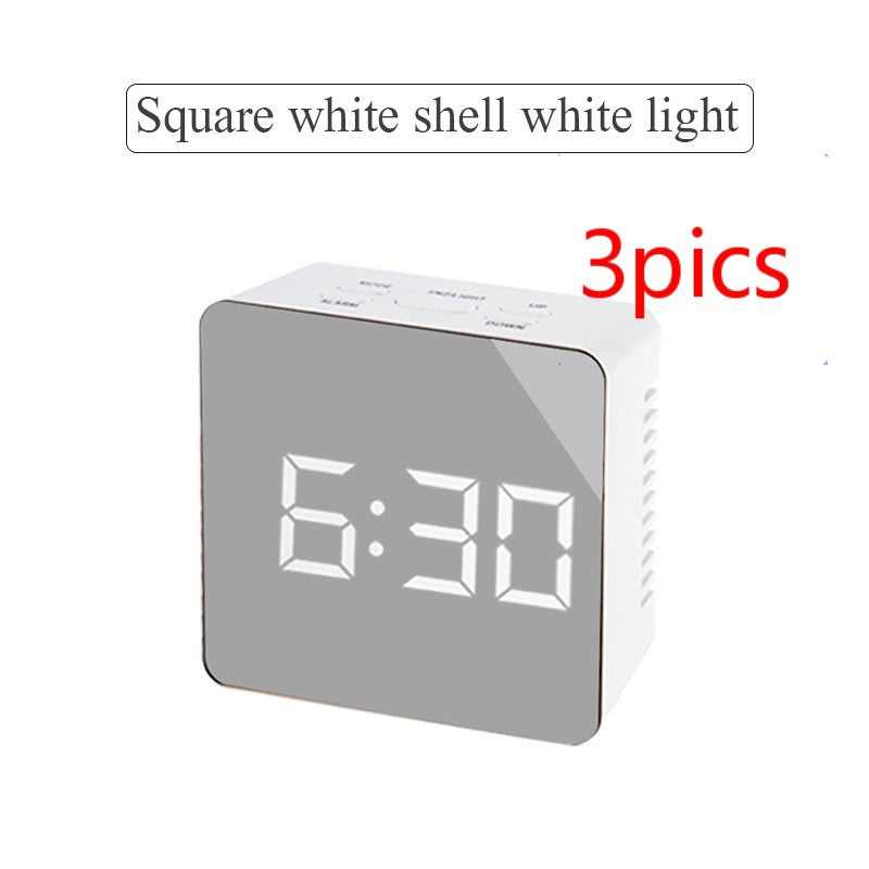 Digital LED multi-function mirror clock