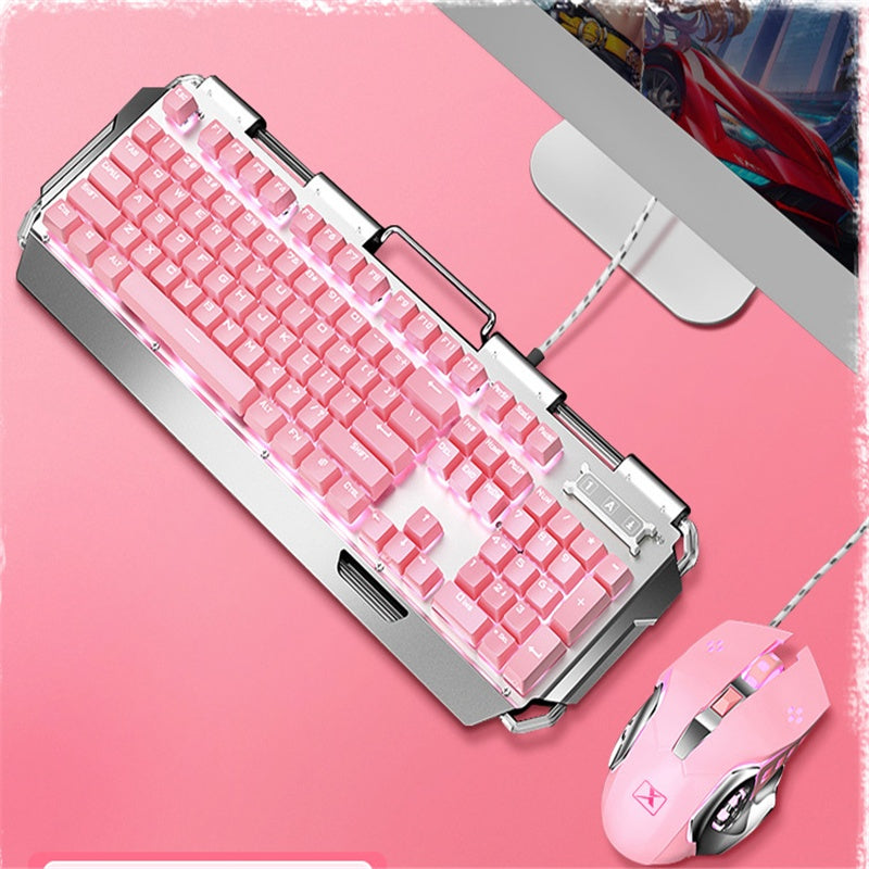 Pink real mechanical keyboard