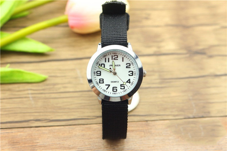 Easy-to-read time luminous canvas student watch