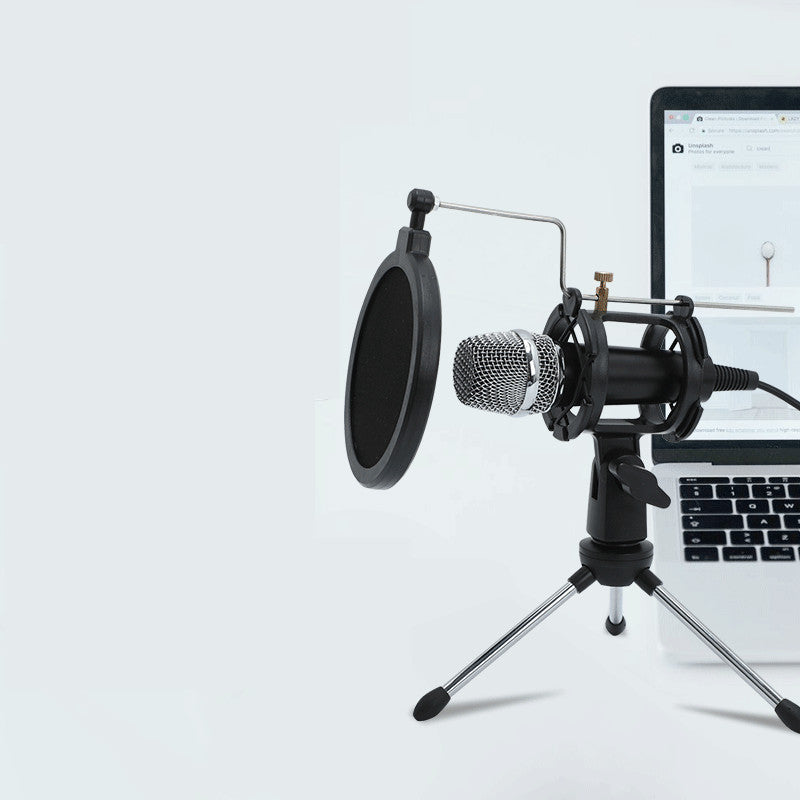 Mini Mobile Computer Live Broadcast With Stand Microphone Aluminum