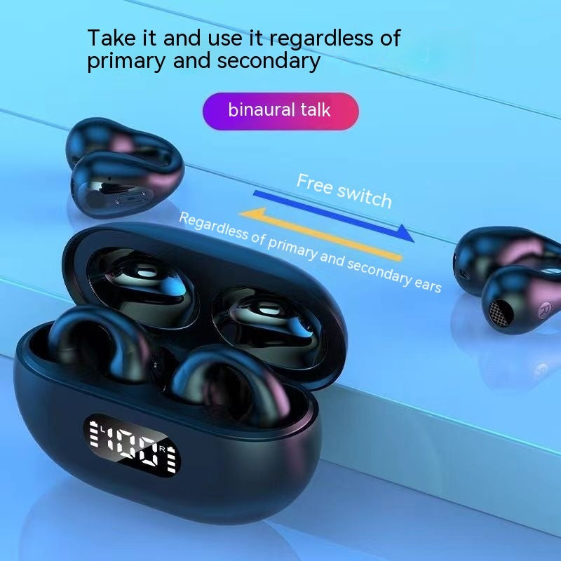 Non-in-ear Clip Wireless Bluetooth Headset Noise Reduction Air Conduction Clip Sports